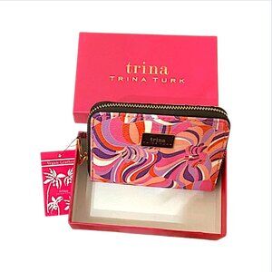 Trina Turk Long Zip Wallet Hot Pink Floral New in Box